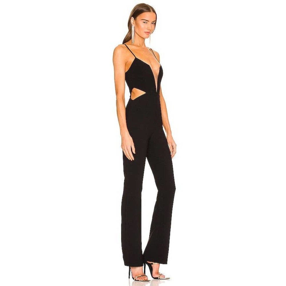 SOLD-Michael Costello Giada Black Jumpsuit - Picture 2 of 11